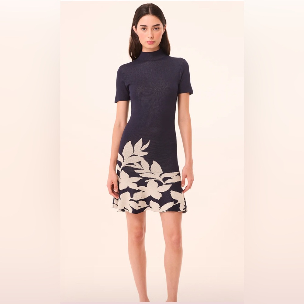 Misa Los Angeles Navy and Cream Mini Dress